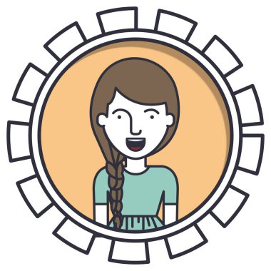 İzole kadın karikatür tasarım