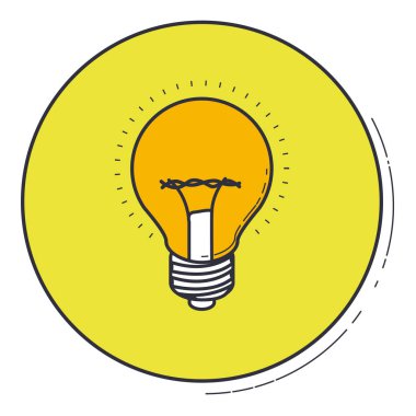 Ampul simgesi yeşil düğmeye tasarım içinde