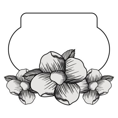 İzole çerçeve çiçek tasarım