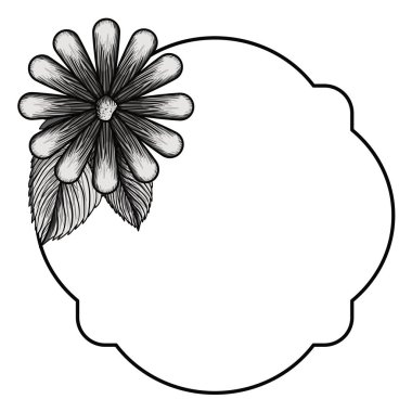 İzole çerçeve çiçek tasarım