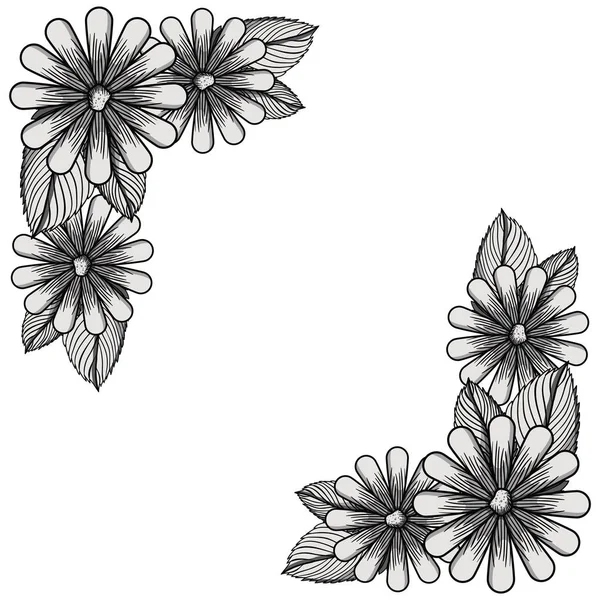 Isolerade blommig ramkonstruktion — Stock vektor