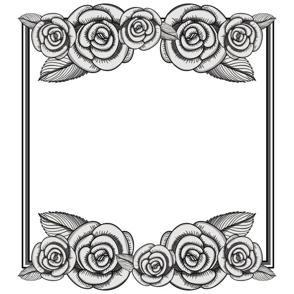 Diseño de marco floral aislado — Vector de stock