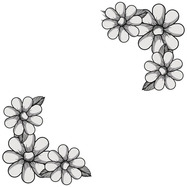 Isolerade blommig ramkonstruktion — Stock vektor