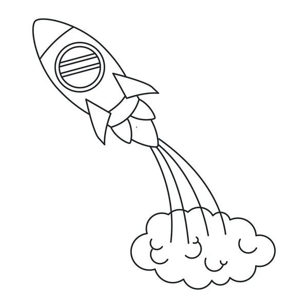 Izolované raketa kreslit design — Stockový vektor