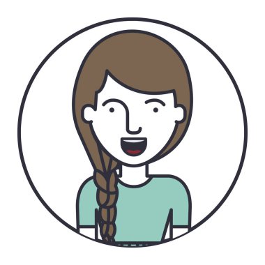 İzole kadın karikatür tasarım