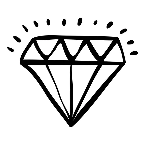 Diseño de dibujo de diamante aislado — Vector de stock