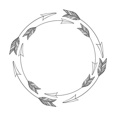 İzole ok boho stil tasarım