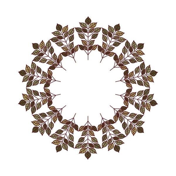 Isolato foglie corona decorazione design — Vettoriale Stock