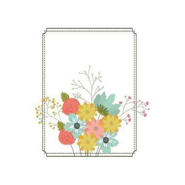 Çerçeve izole çiçekler dekorasyon