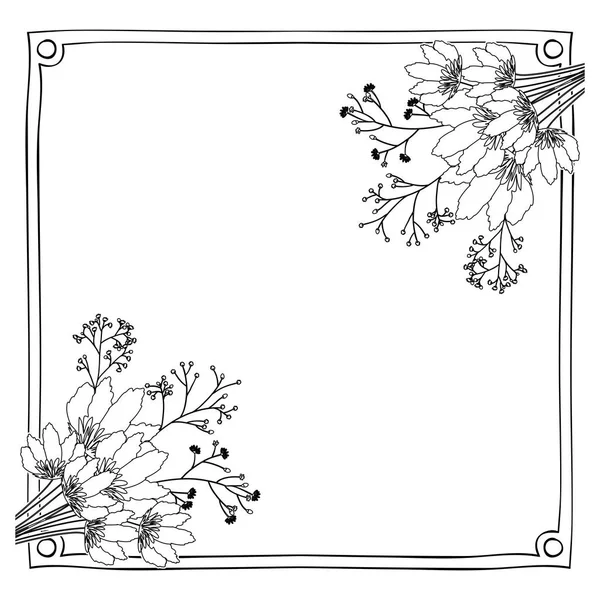 孤立的花朵框架装饰设计 — 图库矢量图片