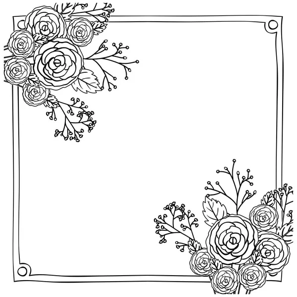 Izolované květiny rámec dekorace design — Stockový vektor