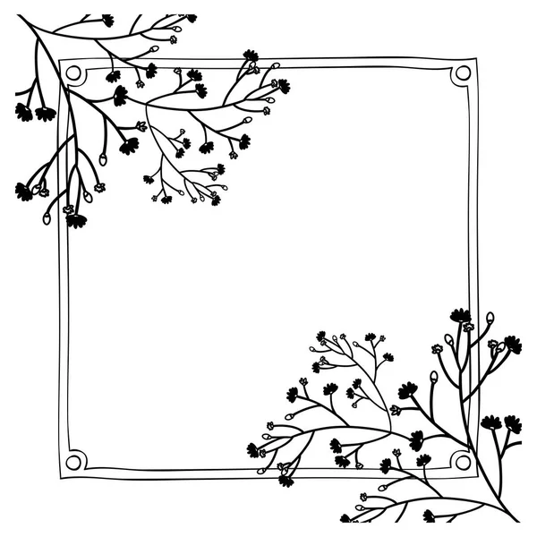 Isolated flowers frame decoration design — Stock Vector