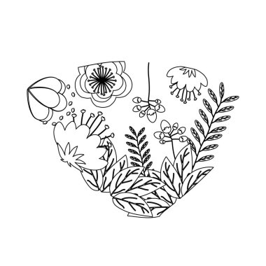 İzole çiçek siluet tasarlamak