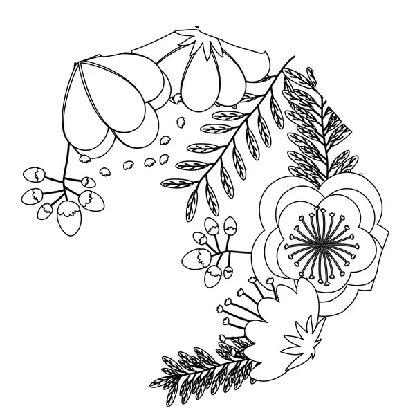 Diseño de silueta de decoración de flores aisladas — Archivo Imágenes Vectoriales