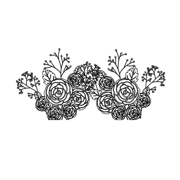 Isolerade blommor dekoration silhouette design — Stock vektor