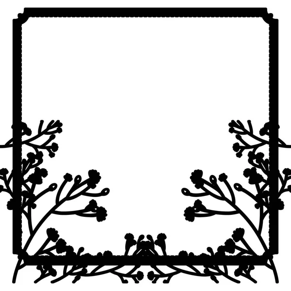 Isolé fleurs cadre décoration design — Image vectorielle