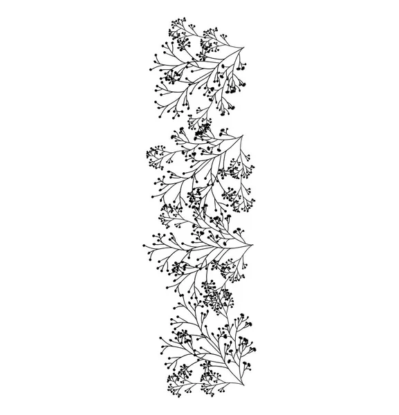 Flores aisladas silueta decoración diseño — Vector de stock