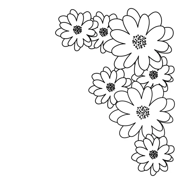 Isolerade blommor silhouette dekoration design — Stock vektor