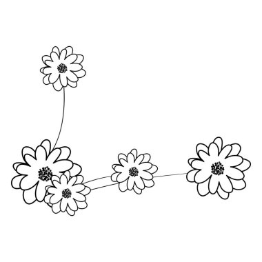 İzole çiçek dekorasyon siluet