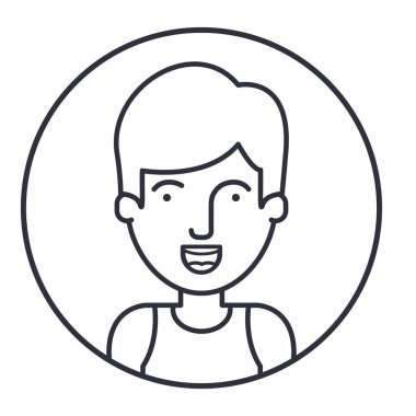 İzole edilmiş erkek çizgi film tasarımı