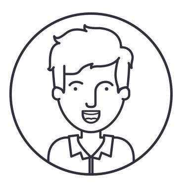 İzole edilmiş erkek çizgi film tasarımı