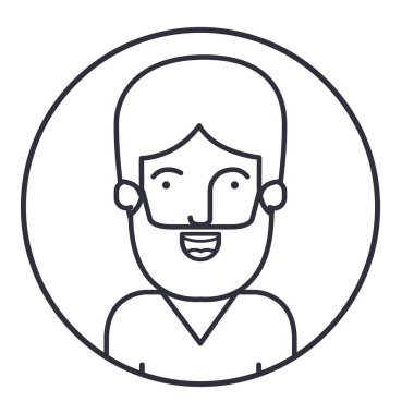 İzole edilmiş erkek çizgi film tasarımı