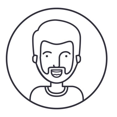 İzole edilmiş erkek çizgi film tasarımı