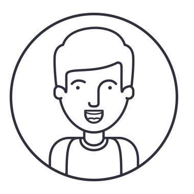 İzole edilmiş erkek çizgi film tasarımı