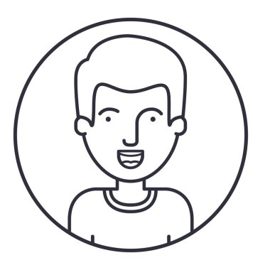 İzole edilmiş erkek çizgi film tasarımı