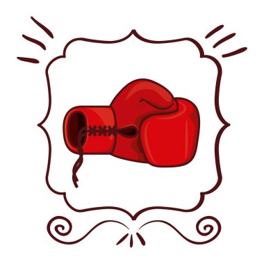 Çerçeve içine izole Boks eldiveni