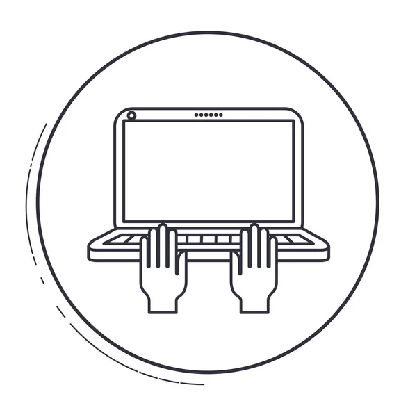 Geïsoleerde Laptop apparaat ontwerp — Stockvector