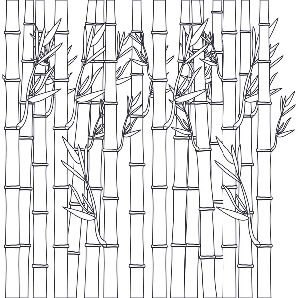 Bambusz törzs levelek design — Stock Vector