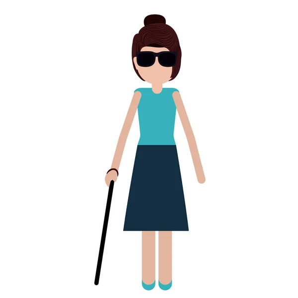 Chica discapacitada diseño de dibujos animados — Vector de stock