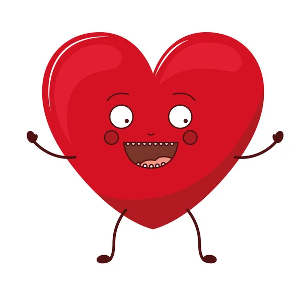 Ізольований дизайн мультфільму серця — стоковий вектор