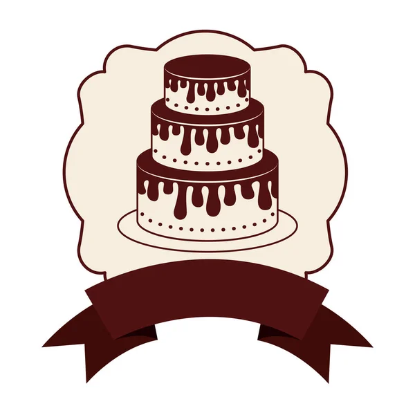 Gâteau design cadre intérieur — Image vectorielle