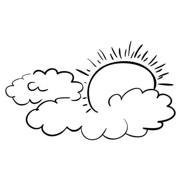 Isolated clouds and sun design — Stock Vector