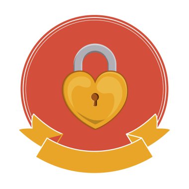 İzole kalp ve sevgi kavramının asma kilit