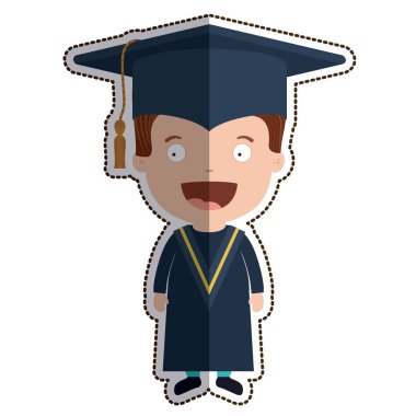 İzole öğrenci karikatür okul tasarım