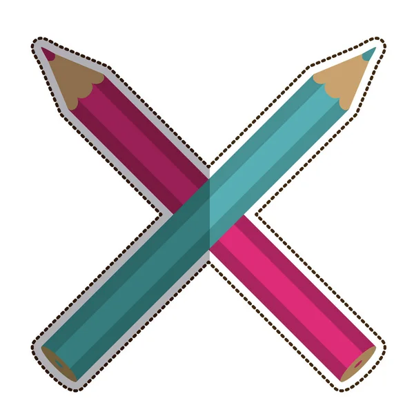 학교 컨셉 디자인의 절연된 색깔 연필 — 스톡 벡터