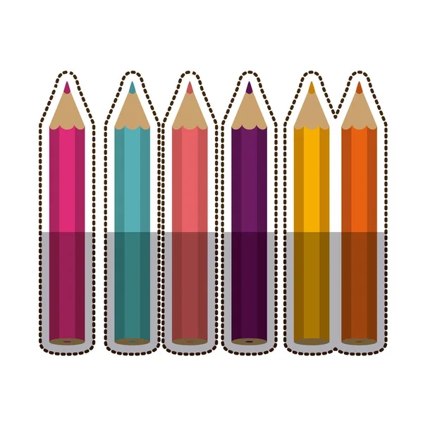 Crayon de couleur isolé de conception de concept d'école — Image vectorielle