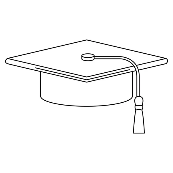 Tapa de graduación aislada del concepto de escuela — Vector de stock