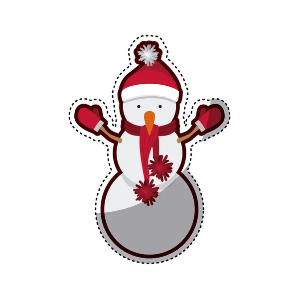 Muñeco de nieve aislado de sesaon de Navidad — Archivo Imágenes Vectoriales