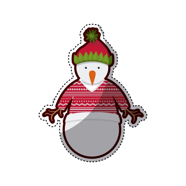 Isolated snowman of Christmas sesaon — Stock Vector