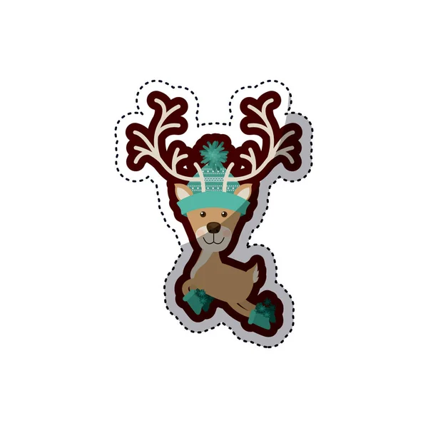 Isolated reindeer of Christmas sesaon — Stock Vector