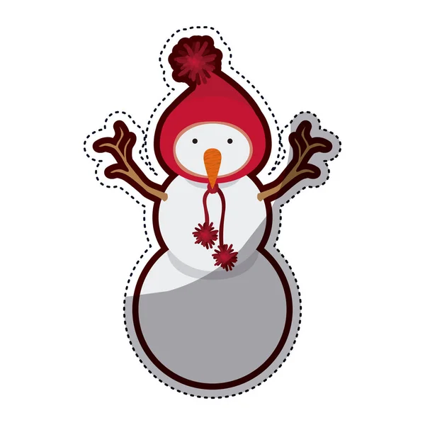 Isolated snowman of Christmas sesaon — Stock Vector