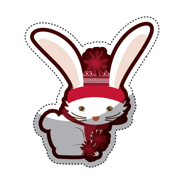 Isolated rabbit of Christmas sesaon — Stock Vector
