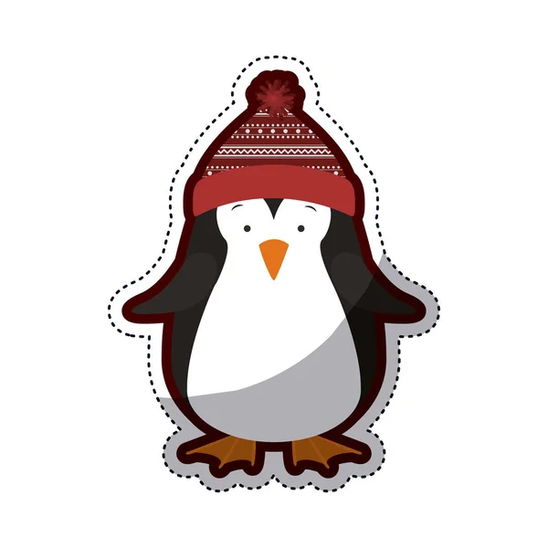 Geïsoleerde pinguïn van Kerstmis sesaon — Stockvector