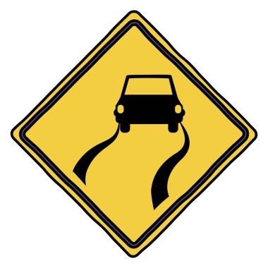 İzole araba yol işareti tasarımı