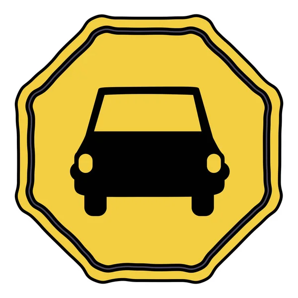 Isolierte Auto-Straßenschild-Gestaltung — Stockvektor