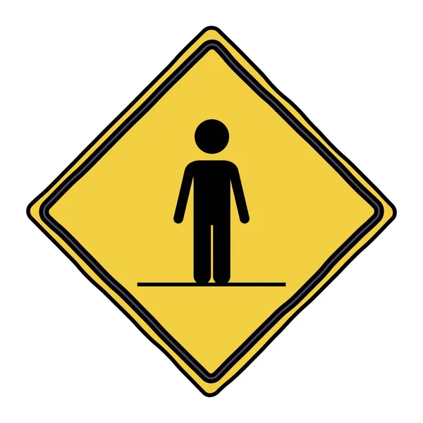 Isolé walker panneau de signalisation routière design — Image vectorielle